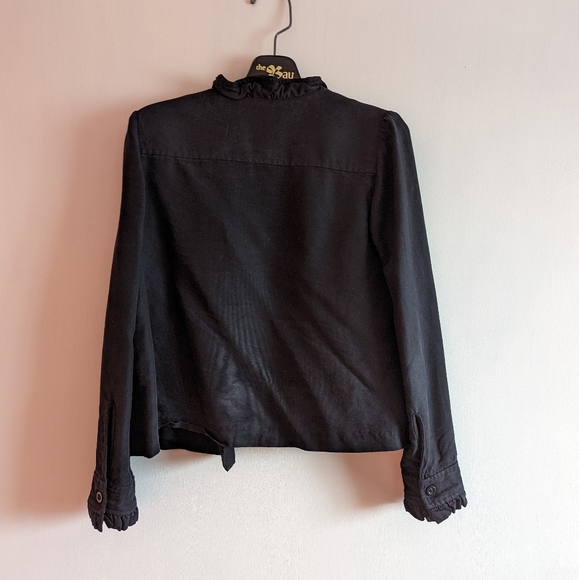 Hinge Seattle Open Boho Black Blazer, Swing Coat, S - Picture 2 of 7